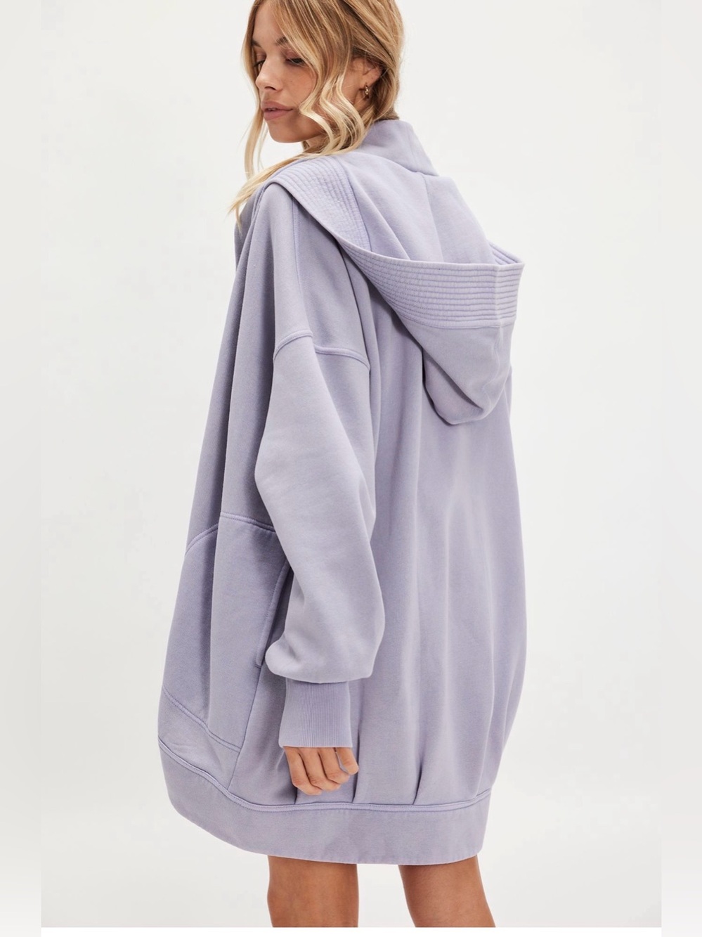 Free People Poppi Cardi Lavender Hooded Teddy Jacket